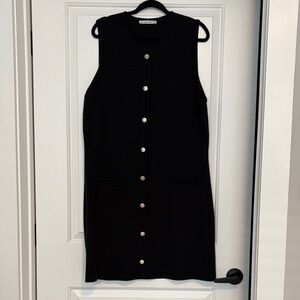 Abercrombie & Fitch Black Button-Down Mini Dress